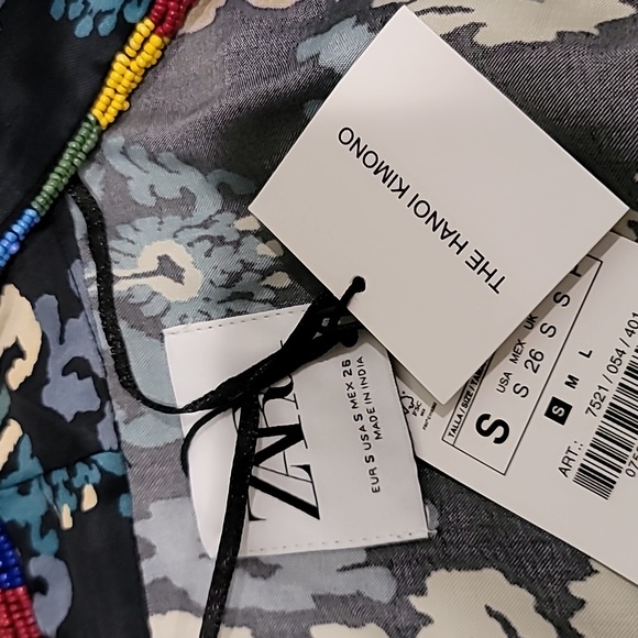 NWT Zara Blogger Fav The Hanoi Beaded Kimono - SZ S - Picture 6 of 8